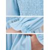 imageGORLYA Girls Long Puff Sleeve Square Neck Boho Frilly Smocked Shirred Flared Midi Dress 414TBlue