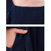 imageGORLYA Girls Long Puff Sleeve Square Neck Boho Frilly Smocked Shirred Flared Midi Dress 414TNavy