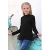 imageGORLYA Girls Long Sleeve Soft Knit Mock Turtleneck Slim Fit Pullover Sweater Top for 414T KidsBlack