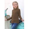 imageGORLYA Girls Long Sleeve Soft Knit Mock Turtleneck Slim Fit Pullover Sweater Top for 414T KidsBrown