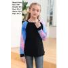 imageGORLYA Girls Long Sleeve Tops Raglan Patchwork Tunic Casual Loose TShirt for 414TBlue Tiedye