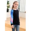 imageGORLYA Girls Long Sleeve Tops Raglan Patchwork Tunic Casual Loose TShirt for 414TBlue Tiedye