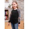 imageGORLYA Girls Long Sleeve Tops Raglan Patchwork Tunic Casual Loose TShirt for 414TGray Print