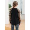 imageGORLYA Girls Long Sleeve Tops Raglan Patchwork Tunic Casual Loose TShirt for 414TLeopard