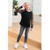 imageGORLYA Girls Long Sleeve Tops Raglan Patchwork Tunic Casual Loose TShirt for 414TLeopard
