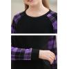 imageGORLYA Girls Long Sleeve Tops Raglan Patchwork Tunic Casual Loose TShirt for 414TPurple Plaid