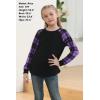 imageGORLYA Girls Long Sleeve Tops Raglan Patchwork Tunic Casual Loose TShirt for 414TPurple Plaid