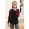 imageGORLYA Girls Long Sleeve Tops Raglan Patchwork Tunic Casual Loose TShirt for 414TRed Plaid