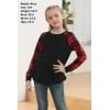 imageGORLYA Girls Long Sleeve Tops Raglan Patchwork Tunic Casual Loose TShirt for 414TRed Plaid