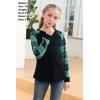 imageGORLYA Girls Long Sleeve Tops Raglan Patchwork Tunic Casual Loose TShirt for 414TTeal Plaid