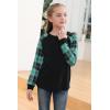 imageGORLYA Girls Long Sleeve Tops Raglan Patchwork Tunic Casual Loose TShirt for 414TTeal Plaid