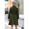 imageGORLYA Girls Mesh Long Sleeve Peter Pan Collar Casual Vintage Aline Party Belted Dress with Pockets for 414TGreen