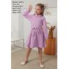 imageGORLYA Girls Mesh Long Sleeve Peter Pan Collar Casual Vintage Aline Party Belted Dress with Pockets for 414TMauve