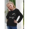 imageGORLYA Girls Pullover Tops Cute Cartoon Graphic Print Sweatshirt Clothes for 414 Years KidsBlack