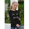 imageGORLYA Girls Pullover Tops Cute Cartoon Graphic Print Sweatshirt Clothes for 414 Years KidsBlack