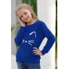 imageGORLYA Girls Pullover Tops Cute Cartoon Graphic Print Sweatshirt Clothes for 414 Years KidsBlue