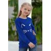 imageGORLYA Girls Pullover Tops Cute Cartoon Graphic Print Sweatshirt Clothes for 414 Years KidsBlue