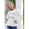 imageGORLYA Girls Pullover Tops Cute Cartoon Graphic Print Sweatshirt Clothes for 414 Years KidsWhite