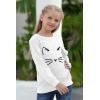 imageGORLYA Girls Pullover Tops Cute Cartoon Graphic Print Sweatshirt Clothes for 414 Years KidsWhite