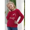 imageGORLYA Girls Pullover Tops Cute Cartoon Graphic Print Sweatshirt Clothes for 414 Years KidsWine Red