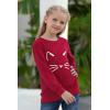 imageGORLYA Girls Pullover Tops Cute Cartoon Graphic Print Sweatshirt Clothes for 414 Years KidsWine Red