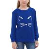 imageGORLYA Girls Pullover Tops Cute Cartoon Graphic Print Sweatshirt Clothes for 414 Years KidsBlue