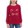 imageGORLYA Girls Pullover Tops Cute Cartoon Graphic Print Sweatshirt Clothes for 414 Years KidsWine Red