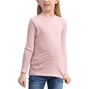 imageGORLYA Girls Long Sleeve Soft Knit Mock Turtleneck Slim Fit Pullover Sweater Top for 414T KidsPink