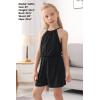 imageGORLYA Girls Jumpsuit Sleeveless Halter Neck Casual Short Rompers Outfits for 414TBlack