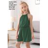 imageGORLYA Girls Jumpsuit Sleeveless Halter Neck Casual Short Rompers Outfits for 414TGreen