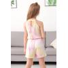 imageGORLYA Girls Jumpsuit Sleeveless Halter Neck Casual Short Rompers Outfits for 414TYellow Tiedye
