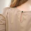 imageGORLYA Girls Puff Sleeve Casual Solid TShirt Pullover Keyhole Back Blouse Tops for 414T KidsKhaki