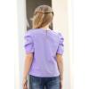 imageGORLYA Girls Puff Sleeve Casual Solid TShirt Pullover Keyhole Back Blouse Tops for 414T KidsMauve