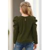 imageGORLYA Girls Puff Sleeve Casual Solid TShirt Pullover Keyhole Back Blouse Tops for 414T KidsOlivelong Sleeve