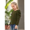imageGORLYA Girls Puff Sleeve Casual Solid TShirt Pullover Keyhole Back Blouse Tops for 414T KidsOlivelong Sleeve