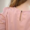 imageGORLYA Girls Puff Sleeve Casual Solid TShirt Pullover Keyhole Back Blouse Tops for 414T KidsPink