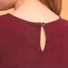 imageGORLYA Girls Puff Sleeve Casual Solid TShirt Pullover Keyhole Back Blouse Tops for 414T KidsWine Red