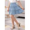 imageGORLYA Girls Ruffle Floral Boho Flowy Cute Tiered Short Mini Skater Skirts 414TBlue Print