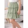 imageGORLYA Girls Ruffle Floral Boho Flowy Cute Tiered Short Mini Skater Skirts 414TGreen Print