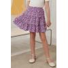 imageGORLYA Girls Ruffle Floral Boho Flowy Cute Tiered Short Mini Skater Skirts 414TPurple Print
