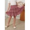 imageGORLYA Girls Ruffle Floral Boho Flowy Cute Tiered Short Mini Skater Skirts 414TRed Print