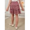 imageGORLYA Girls Ruffle Floral Boho Flowy Cute Tiered Short Mini Skater Skirts 414TRed Print