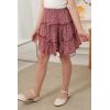 imageGORLYA Girls Ruffle Floral Boho Flowy Cute Tiered Short Mini Skater Skirts 414TRed Print