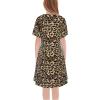 imageGORLYA Girls Short Sleeve Tie Waist Casual Swing Midi TShirt Dress with Pockets for 414T KidsLeopard