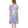 imageGORLYA Girls Short Sleeve Tie Waist Casual Swing Midi TShirt Dress with Pockets for 414T KidsMauve Print