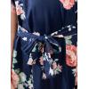 imageGORLYA Girls Short Sleeve Tie Waist Casual Swing Midi TShirt Dress with Pockets for 414T KidsNavy Print