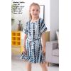 imageGORLYA Girls Short Sleeve Tie Waist Casual Swing Midi TShirt Dress with Pockets for 414T KidsWhite Tiedye