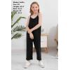 imageGORLYA Girls Sleeveless Casual Jumpsuit Rompers Straight Wide Leg Pants Outfits for 414TBlack
