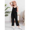 imageGORLYA Girls Sleeveless Casual Jumpsuit Rompers Straight Wide Leg Pants Outfits for 414TBlack