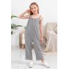 imageGORLYA Girls Sleeveless Casual Jumpsuit Rompers Straight Wide Leg Pants Outfits for 414TGray
